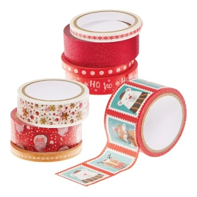 Abbildung von Baker Ross FN353 Weihnachts Washi Tape Packung mit 8 Stück, Bastelbedarf für Weihnachten