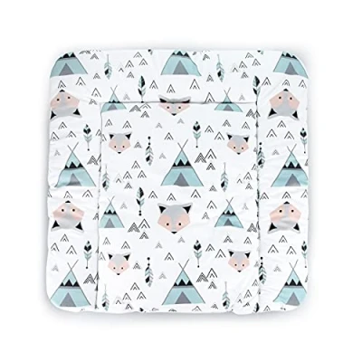 Abbildung von Balbina Wickelunterlage Wasserdicht Wickeltischauflage Wickelauflage baumwolle 70x70 Fuchs Tipi Mint