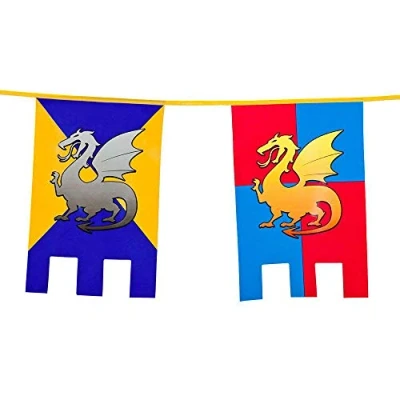 Abbildung von Fahnenlinie Ritter mit Dragon Square