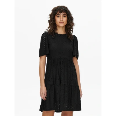 Abbildung von JDY MIT Lochstickerei Freizeitkleid, Damen, Größe: Large, Schwarz