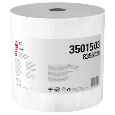 Abbildung von Wypall Wischtücher X50 1 lagig 34x24,9cm Großrolle weiß