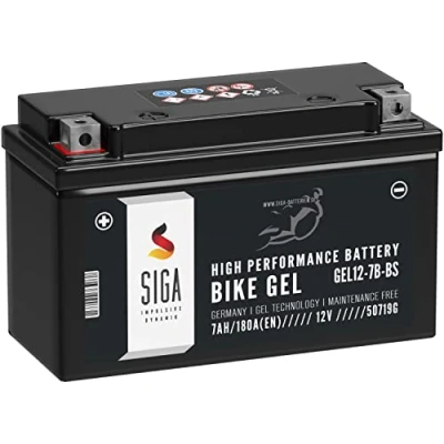 Abbildung von SIGA YT7B BS Motorradbatterie GEL 7Ah 12V 180A/EN GEL12 7B entspricht 50719 4 GT7B CT7B4 FT7B4 EB7B 507 901 012 auslaufsicher