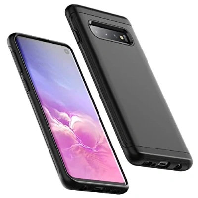 Abbildung von JETech Stoßfest Hülle für Samsung Galaxy S10, Zwei Layer Robust Schützend Handyhülle met Stoßdämpfung Schutzhülle (Schwarz)