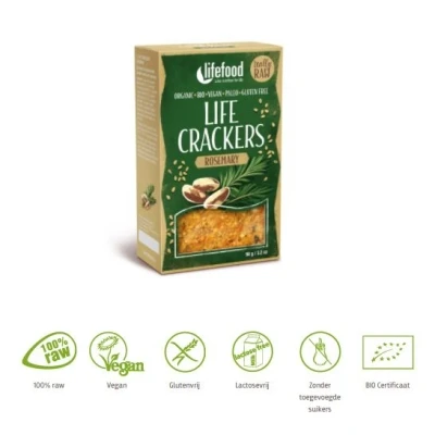 Abbildung von lifefood Life Crackers Rosmarin, 2er Pack (2 x 90 g)