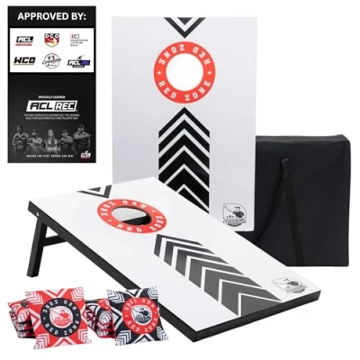 Abbildung von Offizielles Cornhole Set 90x60 RED Zone 2 Bretter 2x4 Taschen (90x60 MDF Zone)