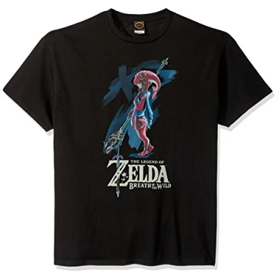 Abbildung von Nintendo Herren Zelda Breath of The Wild Mipha Paint T Shirt, Schwarz, L