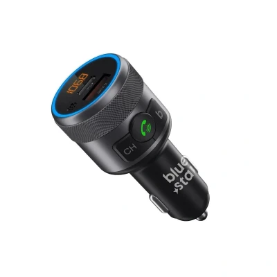 Abbildung von COFI 1453 Transmitter FM mit Audladefunktion in Grau QC3.0 PD 42W LED Bluetooth KFZ