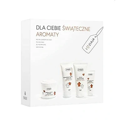 Abbildung von ZIAJA + TASCHE Set Satz creme peeling tonic seife Kosmetiktasche Veranstalter ®Auto schmuck (Ingwer Zimt Set)