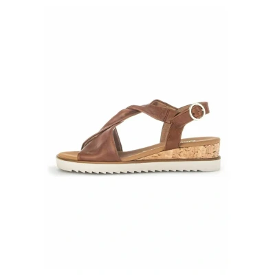 Abbildung von Gabor Damen Keilsandalen, Frauen Sandalen,Moderate Mehrweite (G),Wedge Heel,bequem,flach,Sommerschuhe,Camel (Kork/Creme),40 EU / 6.5 UK