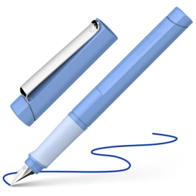 Abbildung von Schneider 160425 Base Füller (Linkshänder, L Feder, inkl. Tintenpatrone königsblau) sky blue