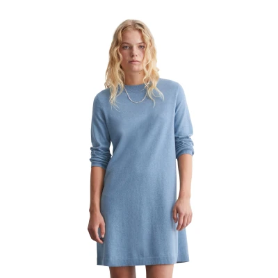 Abbildung von Marc O&#039;Polo Denim CREW NECK Strickkleid, Damen, Größe: Large, Medium blue melange
