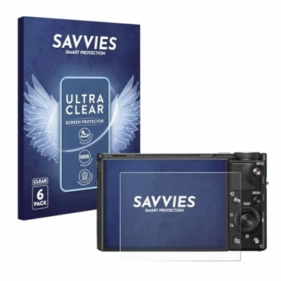 Abbildung von Savvies 6 Stück Schutzfolie für Sony Cyber Shot DSC RX100 VII Displayschutz Folie Ultra Transparent