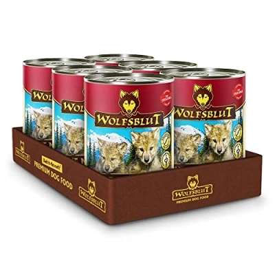 Abbildung von Wolfsblut Blue Mountain Puppy 6 x 395 g Wildfleisch Nassfutter Hundefutter Getreidefrei