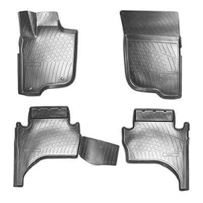 Abbildung von RECAMBO F 4500 Fußmattensatz Gummi vorne und hinten 4 schwarz Maßgefertigt MITSUBISHI: L200 / Triton V Pickup