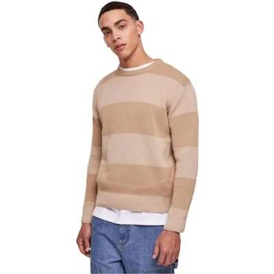 Abbildung von Urban Classics Herren TB6342 Heavy Oversized Striped Sweatshirt, warmsand/wetsand, 4XL