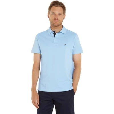 Abbildung von Tommy Hilfiger Herren Poloshirt Kurzarm Contrast Placket Reg Polo Regular Fit, Blau (Vessel Blue), S
