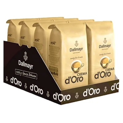 Abbildung von Dallmayr Crema d&#039;Oro Kaffee, Bohnenkaffee, Röstkaffee, ganze Bohnen, Kaffeebohnen, 8 x 1000 g