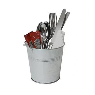 Abbildung von Genware NEV GSB12 Serviereimer, verzinkter Stahl, 12 cm Ø