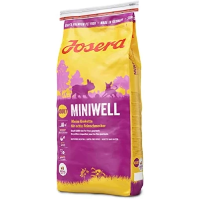 Abbildung von JOSERA Miniwell (1 x 15 kg) Adult Mini Premium Trockenfutter für ausgewachsene Hunde Kleiner Rassen Geflügel &amp; Reis Kleine Kroketten extraverträglich weizenfrei Hundefutter 1er Pack