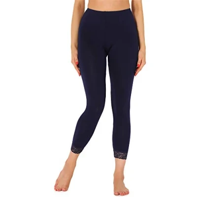 Abbildung von Merry Style Damen 7/8 Leggings mit Spitze MS10 342(Marineblau,XL)
