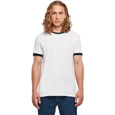 Abbildung von Build Your Brand Herren BB022 Ringer Tee T Shirt, white/black, XXL
