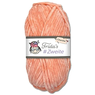 Abbildung von Frida&#039;s #Zweite Wolle 100g Chenille Amigurumi Stricken &amp; Häkeln weich (23 Pfirsich)