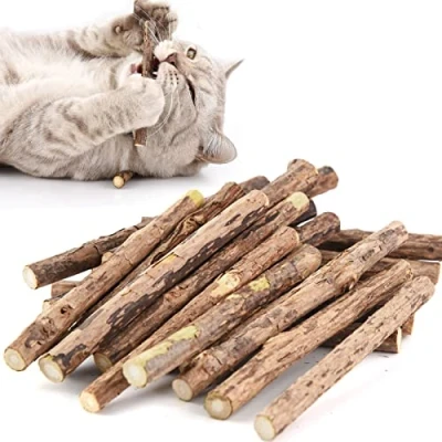 Abbildung von Onebarleycorn Katzenminze Sticks für Katzen, Matatabi Stick Katze Spielzeug Matabi katzensticks Katzenspielzeug Zahnpflege,20 Stück