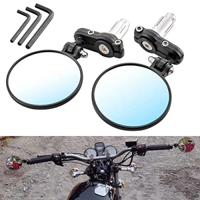 Abbildung von KATUR Motorrad Rückspiegel 7/8in 22mm Runde Lenkerende Rund Faltbare Blindsight Seite Konvexen Spiegel Für Harley Davidson Honda Inder Kawasaki Suzuki Triumph und Yamaha