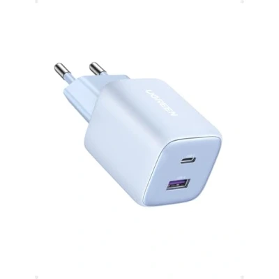 Abbildung von UGREEN Nexode USB C Ladegerät 35W iPhone Schnellladegerät 2 Port Netzteil GaN II Stecker kompatibel mit 16 Pro Max, Pro, 16, 15, 14, 13, Galaxy S24 Ultra, iPad, Tab A8, Pixel (Blau)