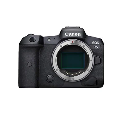 Abbildung von Canon EOS R5 Vollformat Systemkamera Gehäuse (spiegellos, 45 MP, DIGIC X, 8K RAW, 4K 120p, 5 Achsen Bildstabilisator, 8,01 cm LCD II, WLAN, Bluetooth, USB 3.1, Dual Pixel CMOS AF II), schwarz