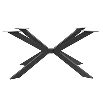 Abbildung von Natural Goods Berlin 1x Tischgestell Kreuz Design Schwerlast Kreuzgestell Massive Stahl Tischkufen Metall Tischbeine Schreibtisch Esstisch Konferenztisch DIY (H71 x B78 L140 cm (Esstisch), Schwarz)