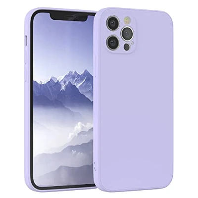 Abbildung von EAZY Case Silikonhülle für iPhone 12 Pro Hülle Silikon Lila weich stoßfeste Handyhülle Schutzhülle mit Kameraschutz Dünn Premium Schutz Cover TPU Phone Bumper Lavendel Violett