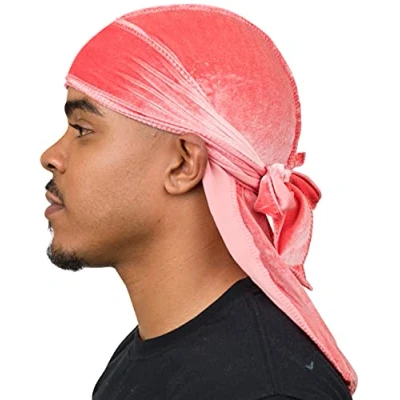 Abbildung von Veeta Hochwertige Samt Durags in Mehreren Farben, aus weichem Samtstoff, mit seidigem Innenfutter und Langen Bändern. Pink Einheitsgröße