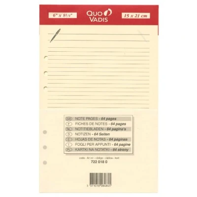 Abbildung von Quo Vadis Nachfüllpack für Organizer, Notizen, Timer 21, elfenbeinfarben, 15 x 21 cm