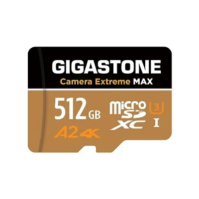 Abbildung von [5 Jahre kostenlose Datenwiederherstellung] GIGASTONE 512GB Micro SD Karte, Kamera Extreme MAX, bis zu 160/130 MB/s, MicroSDXC Speicherkarte für DJI, Gopro, Insta360, Dashcam, 4K Video, UHS I A2 V30