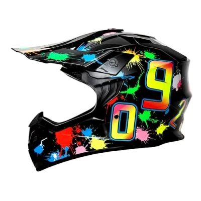 Abbildung von Motocross Helm Kinder, ECE22.06 Zertifizierung, MTB Fullface Jugend Motorradhelm Downhill Helm, Crosshelm Motorrad Dirt Bike Enduro Quad ATV (S)