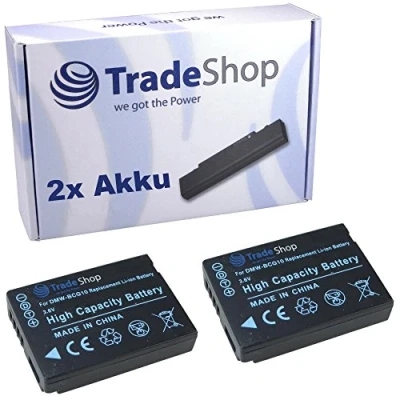 Abbildung von 2X Trade Shop Kamera Li Ion Akku 1200mAh ersetzt DMW BCG10 BCG10E DC7E BP DCU kompatibel mit Panasonic Lumix DMC TZ18 TZ22 FMC ZX1 TZ 18 22 ZX 1 Leica V Lux Vlux 30 Lux30