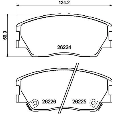 Abbildung von HELLA 8DB 355 040 591 Bremsbelagsatz mit akustischer Verschleißwarnung Zubehör KIA: Soul III