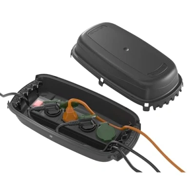 Abbildung von D Line, Wetterfeste Elektrobox, IP54 Schutz Innenmaße = 290mm (Länge) x 125mm (Breite) 110mm (Höhe) Schwarz