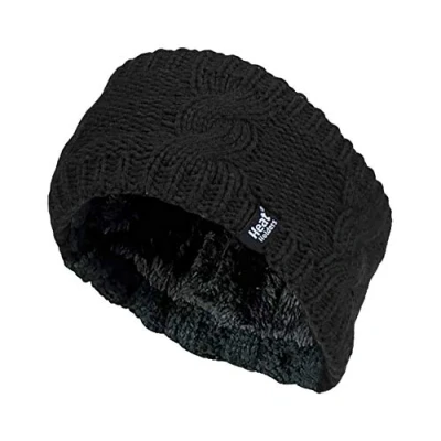 Abbildung von Heat Holders Damen outdoor gestrickt strick thermo winter stirnband mit innen fleece (One Size, Schwarz)