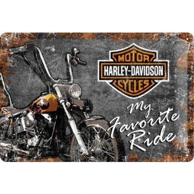 Abbildung von Nostalgic Art Retro Blechschild, 20 x 30 cm, Harley Davidson Favourite Ride Geschenk Idee für Biker, aus Metall, Vintage Design
