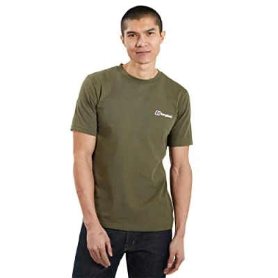Abbildung von Berghaus Organic T Shirt mit Logo auf Vorder und Rückseite für Herren, Ivy Green, XS