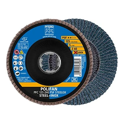 Abbildung von PFERD Polifan PSF STEELOX 67664126 Schleifscheibe, Winkelschleifer 125mm 122001/min 22.23mm