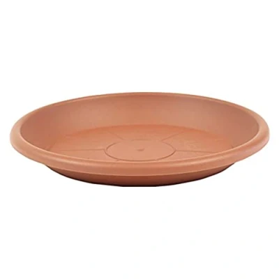 Abbildung von greemotion Blumentopfuntersetzer Terrakotta Untersetzer Blumen mit 29 cm Durchmesser Höhe 3,8 Pflanzkübel aus Kunststoff Pflanzenuntersetzer rund Pflanzen Untertopf