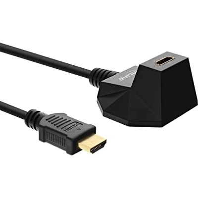 Abbildung von InLine HDMI HS Verl. m. Standfuß, Eth., 4K2K, ST / BU, Schwarz gold, 1m, 1 m, Typ A (Standard), 4096 x 2160 Pixel, 3D,