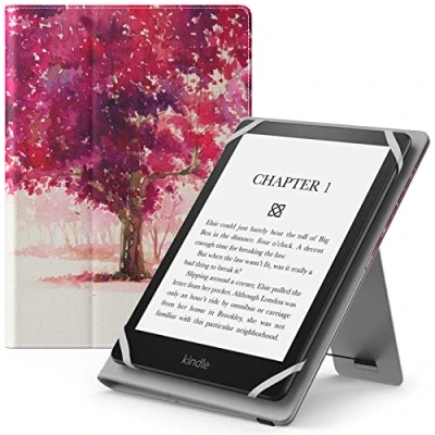 Abbildung von MoKo Universal Hülle für 6 6,8 7&quot; Schutzhülle mit Handschlaufe &amp; Verstellbarem Ständer Kobo Clara 2E/Fire Tablet/Kindle/Kobo/Voyaga/Lenovo/Sony Kindle eBooks E Reader Tablet, Aquarell Landschaft
