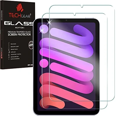 Abbildung von TECHGEAR 2 Stück Schutzfolie iPad Mini 6 [2021 6. Generation] Schutzfolie, Displayschutzfolie aus gehärtetem Glas [9H Härte] [Crystal Clarity] kompatible mit (8.3 zoll)