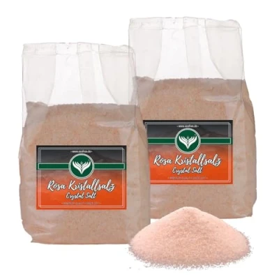Abbildung von Azafran Rosa Kristallsalz (bekannt als Himalaya Salz) Steinsalz Ursalz fein 2kg