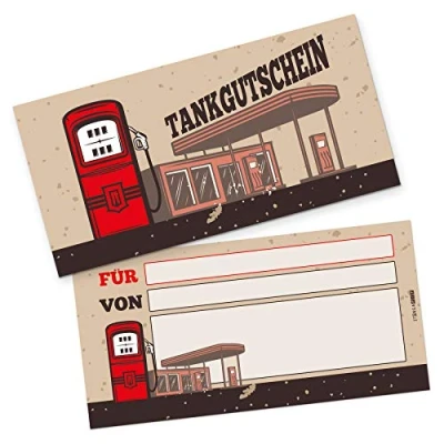 Abbildung von itenga Grußkarten Geschenkgutschein Tankgutschein (Motiv 10), Postkarte zum Ausfü