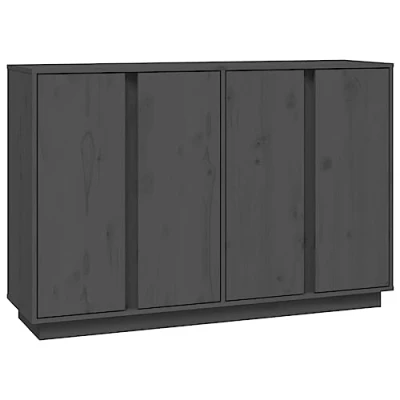 Abbildung von vidaXL Sideboard Schrank Anrichte Beistellschrank Kommode Mehrzweckschrank Standschrank Wohnzimmerschrank Grau 120x35x80cm Massivholz Kiefer